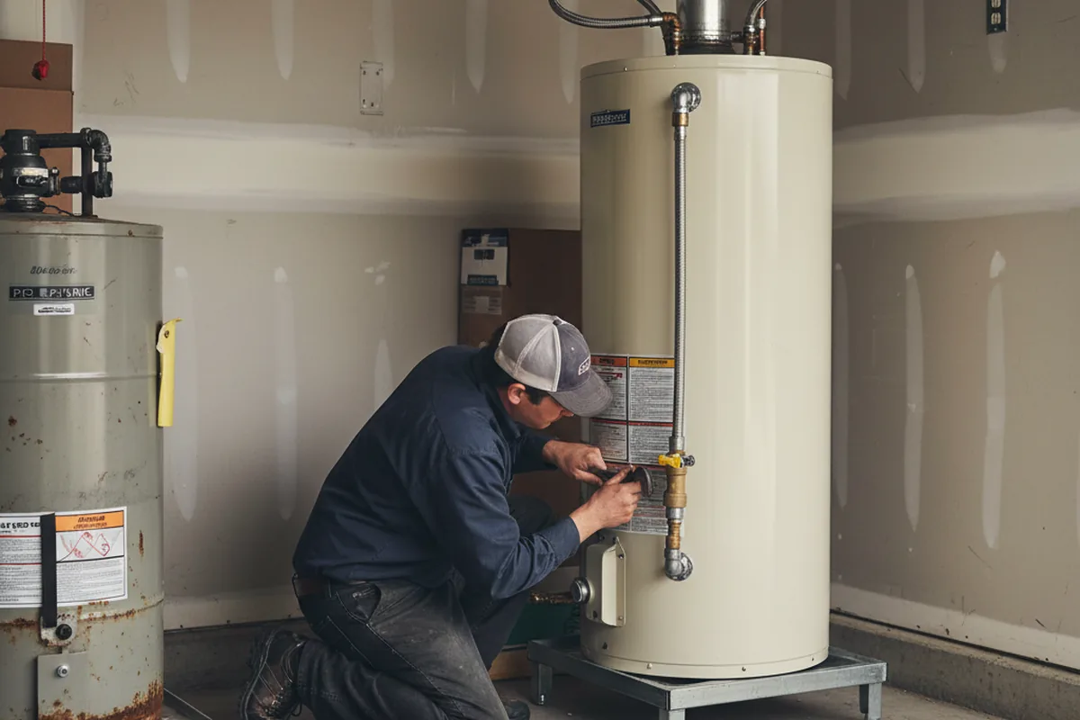 Water heater and shutoff valve replacement in Windsor